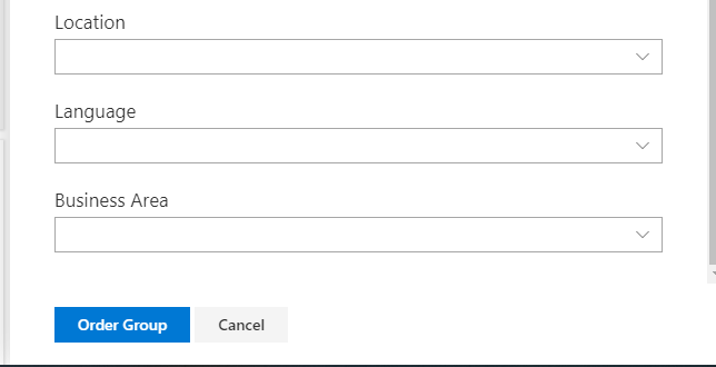 Standard Metadata in the New Group Order Form